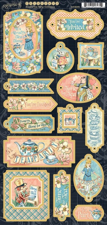 Graphic 45 Alice’s Tea Party Chipboard